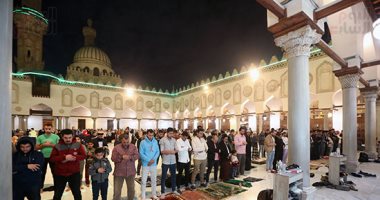 أجواء روحانية وإيمانية.. صلاة التراويح فى الجامع الأزهر الشريف