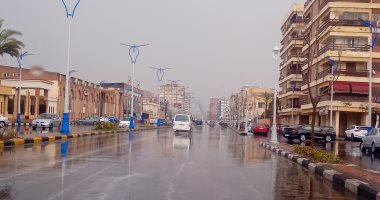 أمطار غزيرة على مدينتى بورسعيد وبورفؤاد واضطراب حركة الملاحة بالبحر المتوسط