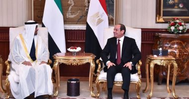 الرئيس السيسى يرحب بالشيخ محمد بن زايد ضيفا عزيزا على مصر