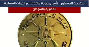 المتحدث العسكرى يعلن عودة كافة عناصر القوات المسلحة المصرية بالسودان.. فيديو