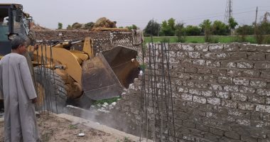 إزالة 3 حالات تعد على الأراضى الزراعية بمدينة أرمنت غرب الأقصر