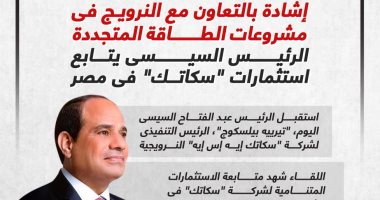 الرئيس السيسي يتابع استثمارات شركة "سكاتك" النرويجية فى مصر.. إنفوجراف