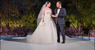 دموع عاصى الحلانى فى حفل زفاف ابنته ماريتا الحلانى.. فيديو وصور