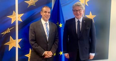 سفير مصر فى بروكسل يلتقى المفوض الأوروبى للسوق الداخلى والفضاء والرقمنة 
