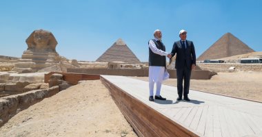 رئيس وزراء الهند يشكر نظيره المصرى على مرافقته خلال زيارة الأهرامات.. صور