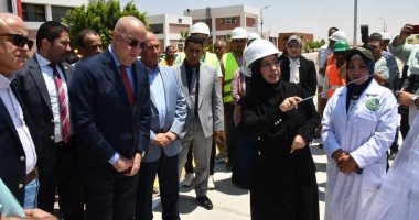 وزير الإسكان يتفقد محطة معالجة الصرف الصحى الثنائية بمدينة بنى سويف الجديدة