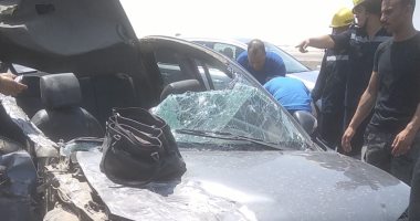 إصابة شخصين إثر حادث انقلاب سيارة فى أطفيح