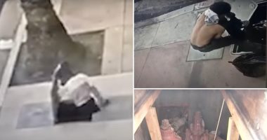 العثور على رجل مشرد يعيش فى قبو تحت الأرض خارج متحف لوس أنجلوس.. فيديو