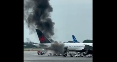 شاحنة مياه تحترق تحت طائرة بمطار مونتريال.. والسلطات الكندية تحقق 