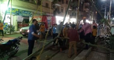 حملات ليلية لإزالة الاشغالات غرب مدينة كفر الشيخ