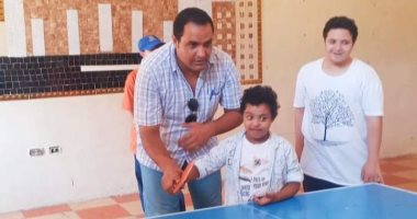 أطفال التوحد بشباب كفر الشيخ فى تدريب خاص لتنس الطاولة ضمن مبادرة نتوحد من أجلهم