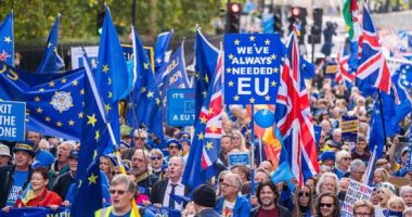مظاهرات وسط لندن تطالب بعودة انضمام بريطانيا للاتحاد الأوروبى