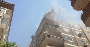 إصابة شخص فى حريق شقة سكنية بالعمرانية 