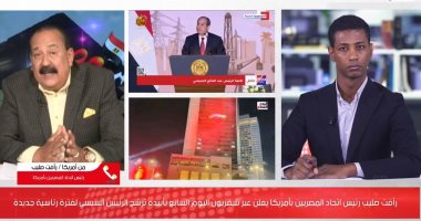 اتحاد المصريين بأمريكا يُعلن عبر تليفزيون اليوم السابع دعم ترشح الرئيس السيسى