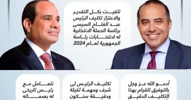 محمود فوزى: تكليفى من الرئيس السيسى لإدارة حملته الانتخابية شرف ومهمة دقيقة.. إنفوجراف
