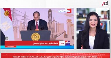 تليفزيون اليوم السابع يستعرض إشادات القوى السياسية بترشح الرئيس السيسي.. فيديو