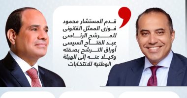 وكيل المرشح الرئاسى عبد الفتاح السيسى يقدم أوراق ترشحه بالانتخابات (إنفوجراف)