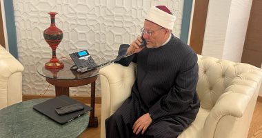 المفتي يجرى اتصالا هاتفيا بنظيره بالديار الفلسطينية للاطمئنان على الأوضاع