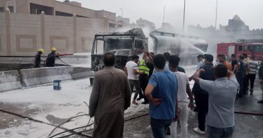 تحريات الأمن حول حريق سيارة نقل وقود بمسطرد: كانت محملة بـ40 ألف لتر مواد بترولية