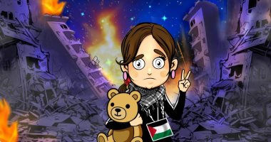 أطفال غزة يتمسكون بالأمل رغم القصف فى كاريكاتير اليوم السابع