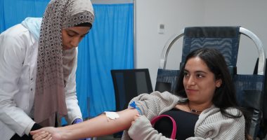حملة للتبرع بالدم فى جامعة الجلالة لدعم الفلسطينيين
