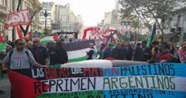 مظاهرات أرجنتينية لدعم الشعب الفلسطينى والمطالبة بإنهاء الاحتلال الإسرائيلى