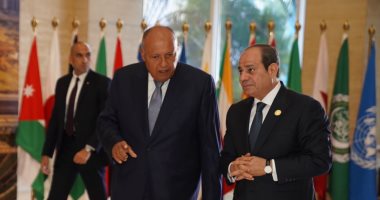 وصول الرئيس عبد الفتاح السيسى إلى مقر انعقاد مؤتمر القاهرة للسلام