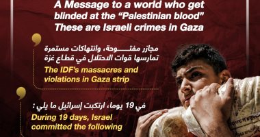 رسالة إلى عالم لا يرى الدم الفلسطينى.. هذه جرائم إسرائيل فى غزة.. إنفوجراف