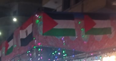 أعلام مصر وفلسطين تزين مولد الدسوقي بكفر الشيخ