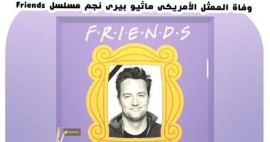 وفاة الممثل الأمريكي ماثيو بيري نجم مسلسل Friends في كاريكاتير اليوم السابع
