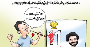 محمد صلاح رقم 1 داخل قلوبنا وكاريكاتير اليوم السابع بعيدا عن الكرة الذهبية