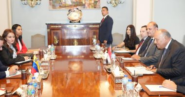 ‏جلسة مباحثات ثنائية بين وزير الخارجية ونظيره الفنزويلى بمقر الوزارة