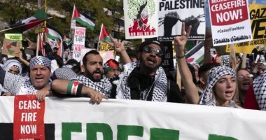 عشرات الآلاف يشاركون فى مظاهرات بأمريكا وأوروبا لدعم الفلسطينيين.. صور
