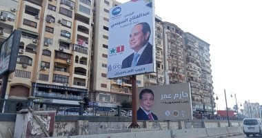 انتشار دعاية المرشحين لانتخابات رئاسة الجمهورية بمدينة المنصورة