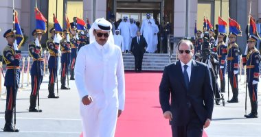 الرئيس السيسى وأمير قطر يؤكدان رفض محاولات التهجير القسرى.. فيديو