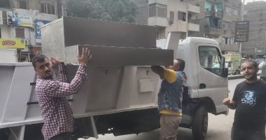 حملات مكثفة فى إمبابة لرفع إشغالات المقاهى والمطاعم على الطريق العام