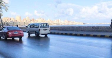 أمطار غزيرة على محافظة الإسكندرية وانخفاض فى درجات الحرارة 