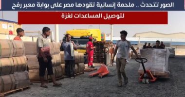 ملحمة إنسانية تقودها مصر على بوابة معبر رفح لتوصيل المساعدات لغزة.. فيديو