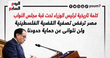 مصر ترفض تصفية قضية فلسطين.. كلمة تاريخية لرئيس الوزراء فى مجلس النواب