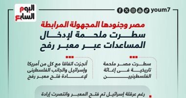 مصر وجنودها المجهولة المرابطون.. تسطر ملحمة لإدخال المساعدات عبر معبر رفح.. إنفوجراف