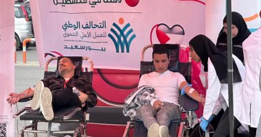 إقبال كثيف على حملة التحالف الوطنى للتبرع بالدم لأهالى غزة ببورسعيد