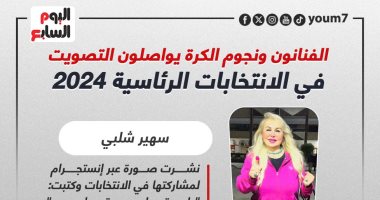 الفنانون ونجوم الكرة يدلون بأصواتهم فى الانتخابات الرئاسية 2024.. إنفوجراف