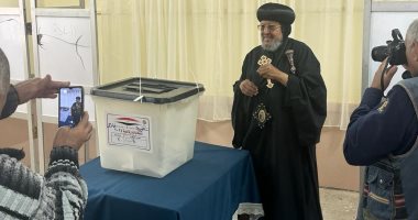 مطران شبرا الخيمة يدلى بصوته فى الانتخابات الرئاسية