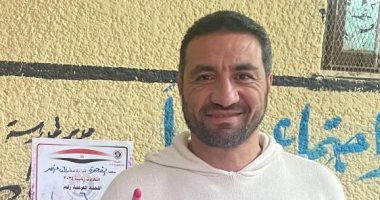 محمد غرابة مدير منتخب مصر يدلى بصوته فى انتخابات الرئاسة بمدينة نصر