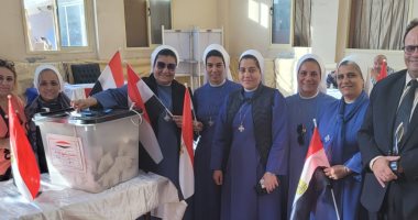 راهبات "قلب يسوع" يشاركن بأصواتهن فى الانتخابات الرئاسية بالإسكندرية