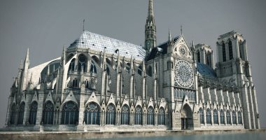 تصميم كاتدرائية "نوتردام" الباريسية الشهيرة على الجليد بالصين