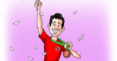 كاريكاتير اليوم السابع يحتفى بتتويج الأهلي بالمركز الثالث فى كأس العالم للأندية