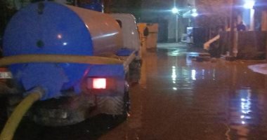 رفع مياه الأمطار من مدن ومراكز كفر الشيخ ليلا