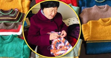 شتاء دافئ.. سيدة صينية 84 عامًا تصنع 1500 سترة للأطفال الفقراء والمحتاجين