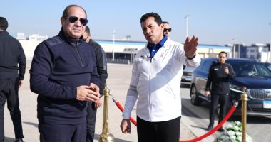 الرئيس السيسى يتفقد مدينة مصر الدولية للألعاب الأولمبية بالعاصمة الإدارية